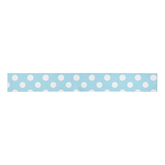 Blue Punkt Girly Modern Niedlich Grosgrain Ribbon Ripsband (Vorderseite)