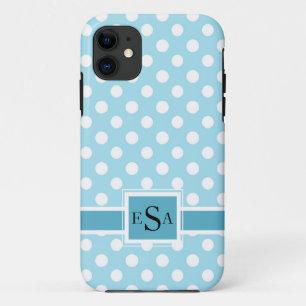 Blue Punkt Monogram Niedlich Modern Case-Mate iPhone Hülle