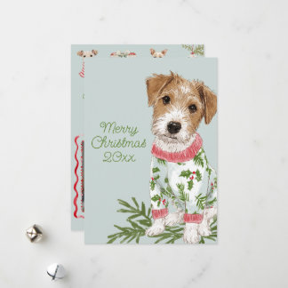 Blue Puppy in Pajamas Flat Feiertagskarte