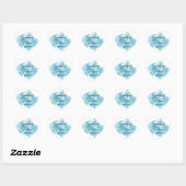 Blue Purim Label Herz-Aufkleber (Blatt)