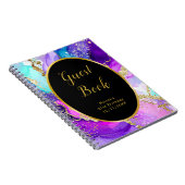 Blue, Purple and Gold Birthday Party Guest Book Notizblock (Rechte Seite)