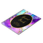 Blue, Purple and Gold Birthday Party Guest Book Notizblock (Linke Seite)