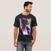 Blue Purple Dynamic Multicolor Woman Look Glam T-Shirt (Vorne ganz)