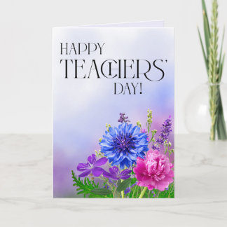 Blue & Purple Floral Teacher’s Day Card Karte