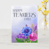 Blue & Purple Floral Teacher’s Day Card Karte (Gelbe Blume)