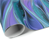 Blue Purple Flower Dream Abstract Fractal Art Geschenkpapier (Rolleneckpunkt)