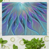 Blue Purple Flower Dream Abstract Fractal Art Geschirrtuch (Gefaltet)