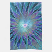 Blue Purple Flower Dream Abstract Fractal Art Geschirrtuch (Vertikal)