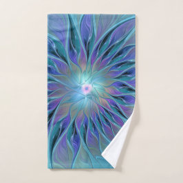 Blue Purple Flower Dream Abstract Fractal Art Handtuch