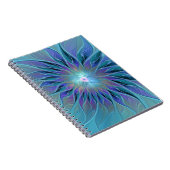 Blue Purple Flower Dream Abstract Fractal Art Notizblock (Rechte Seite)