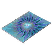 Blue Purple Flower Dream Abstract Fractal Art Notizblock (Linke Seite)