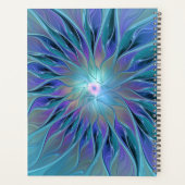Blue Purple Flower Dream Abstract Fractal Art Planer (Rückseite)