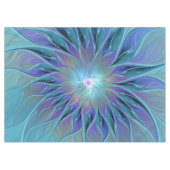 Blue Purple Flower Dream Abstract Fractal Art Tischdecke (Vorderseite (Horizontal))