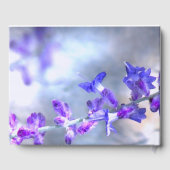 Blue Purple Flowers Birthday Party Gästebuch (Rückseite)