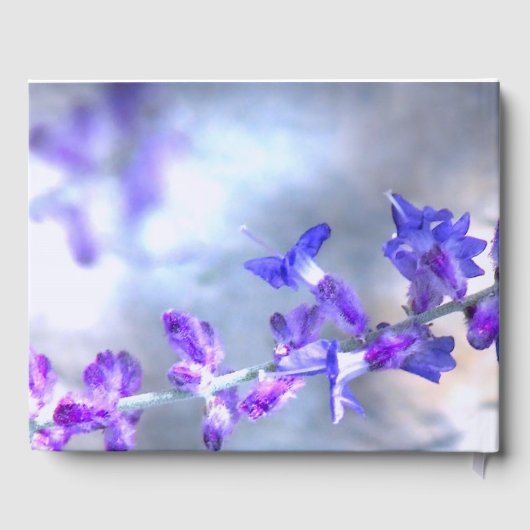 Blue Purple Flowers Birthday Party Gästebuch (Rückseite)