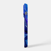 Blue & Purple Fluid Abstract iPhone Hülle (Linke Seite)