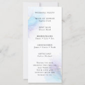 Blue Purple Gold Abstract Heart Wedding Program (Rückseite)