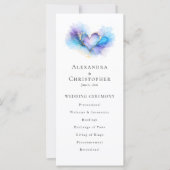 Blue Purple Gold Abstract Heart Wedding Program (Vorderseite)