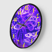 Blue Purple Lights in Motion Große Wanduhr (Winkel)