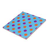 Blue Purple Orange Polka Dot Pattern Fliese (Seite)