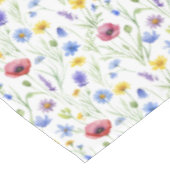 Blue Purple Red Watercolor Wildflower Tischdecke (Schrägansicht)