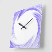 Blue Purple Swirl Abstract Art Quadratische Wanduhr (Winkel)