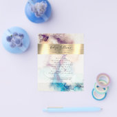 Blue Purple Watercolor and Gold Foil Flyer (Einzeln)
