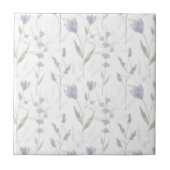 Blue Purple Watercolor Wildflower Fliese (Vorderseite)