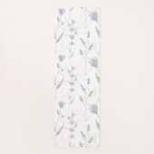 Blue Purple Watercolor Wildflower Yogamatte (Rückseite)