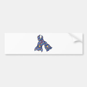 Blue Puzzle Autism Aspergers Awareness Ribbon Autoaufkleber