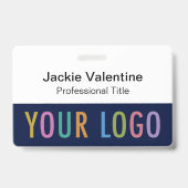 Blue-PVC-Name-Abzeichen mit Clip Lanyard oder Roll Ausweis (Vorderseite)
