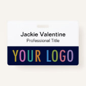 Blue-PVC-Name-Abzeichen mit Clip Lanyard oder Roll Ausweis (Vorderseite)