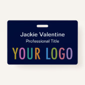 Blue-PVC-Name-Abzeichen mit Clip Lanyard oder Roll Ausweis (Vorderseite)