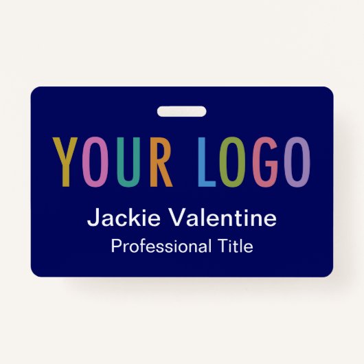 Blue-PVC-Name-Abzeichen mit Logo-Lanyard-Clip oder Ausweis (Vorderseite)