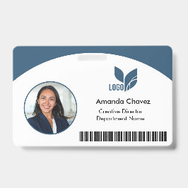 Blue QR Barcode Employee Foto Ausweis