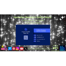 Blue QR Code Business Cards 21 Pack mit 100 Visitenkarte
