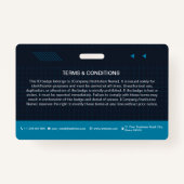 Blue QR Code Foto ID Abzeichen | Unternehmensmitar Ausweis (Rückseite)