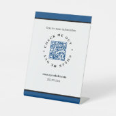Blue QR Code Generator Pedestal-Zeichen Sockelschild (Vorderseite)