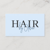 Blue QR Code Haarstylist Moderne Typografie Visitenkarte (Vorderseite)