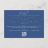 Blue QR Code Hochzeitdetails Begleitkarte (Vorderseite)