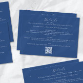 Blue QR Code Hochzeitdetails Begleitkarte