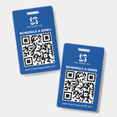 Blue QR Code Website Handelszeichen Ausweis (Vorder- & Rückseite)