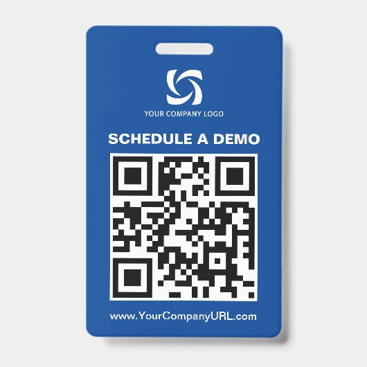 Blue QR Code Website Handelszeichen Ausweis (Vorderseite)