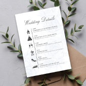 Blue QR Code Wedding Details Timeline Card Begleitkarte