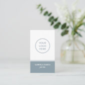 Blue QR-Logo-Visitenkarte Visitenkarte (Stehend Vorderseite)