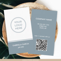 Blue QR-Logo-Visitenkarte