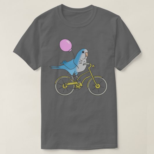 Blue Quaker auf dem Bike Funny Parrot Besitzer Hau T-Shirt (Design vorne)