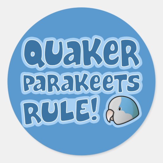 Blue Quaker Parakeets Rule Runder Aufkleber (Vorderseite)