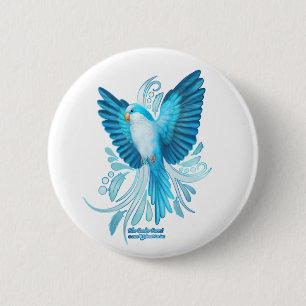 Blue Quaker Parrot Button