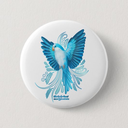 Blue Quaker Parrot Button (Vorderseite)
